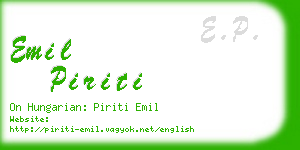 emil piriti business card